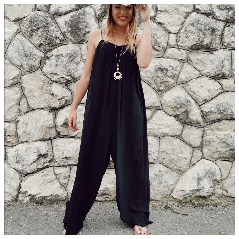 Mono Palazzo LESLIE Negro Heve Mono Palazzo LESLIE Negro Heve