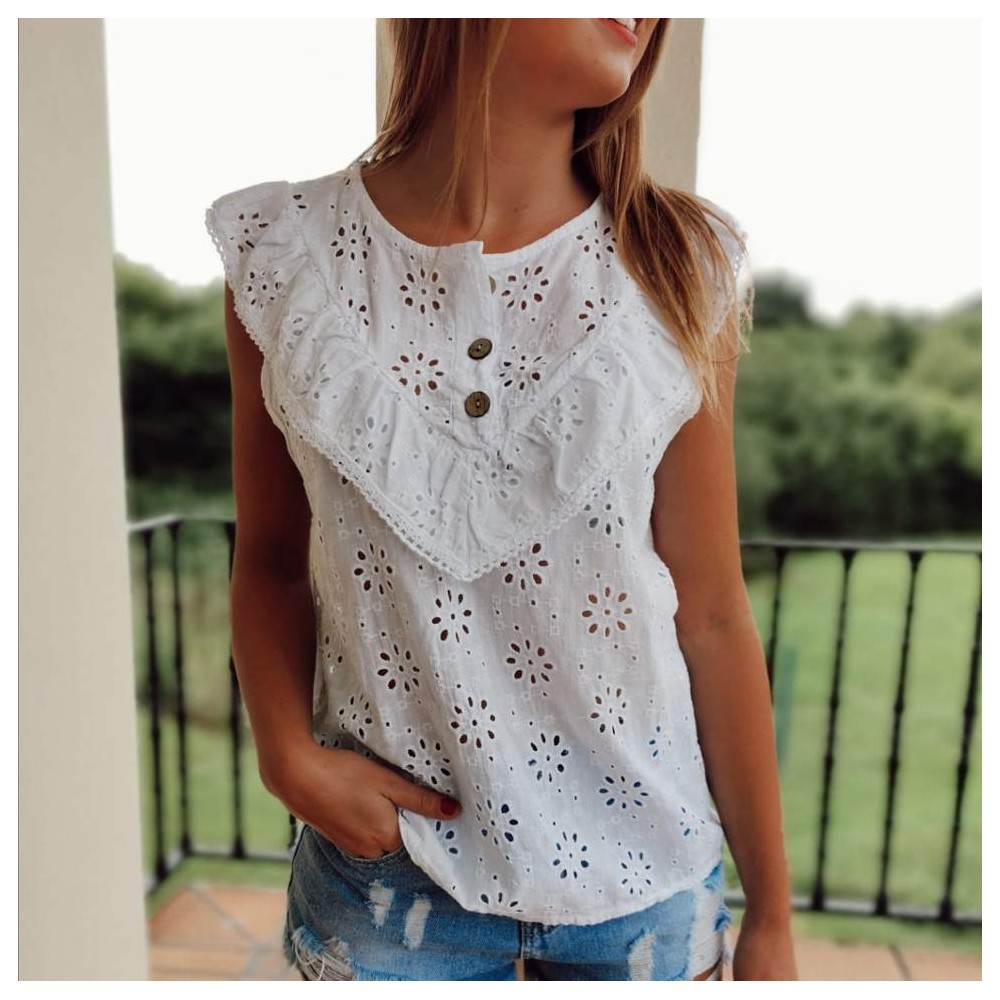 Blusa Volante KALEY Blanco Heve Blusa Volante KALEY Blanco Heve