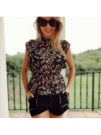 Blusa Floral VESNA Negro Heve Blusa Floral VESNA Negro Heve