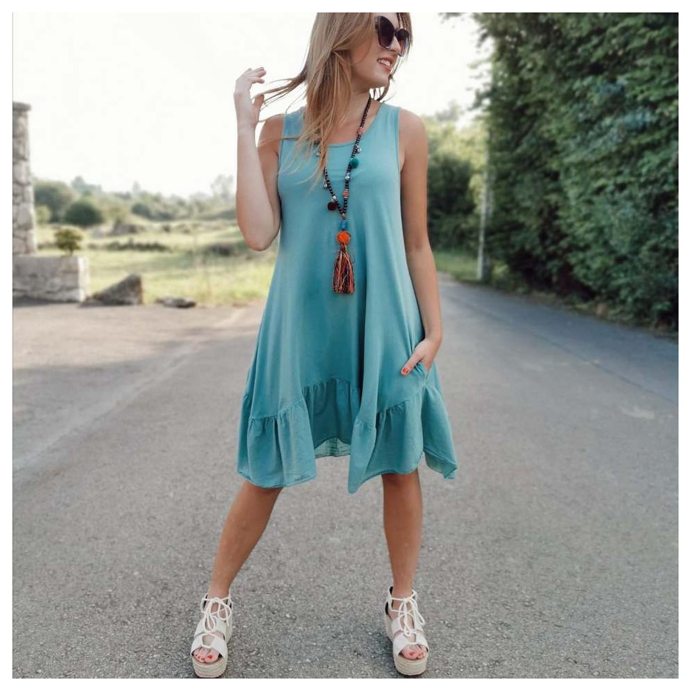 Vestido Vuelo VALLENTINE Verde Heve Vestido Vuelo VALLENTINE Verde Heve
