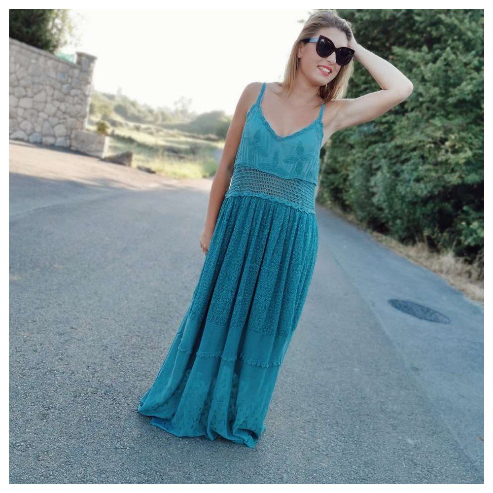 Vestido Combinado NAZARET Verde Heve Vestido Combinado NAZARET Verde Heve