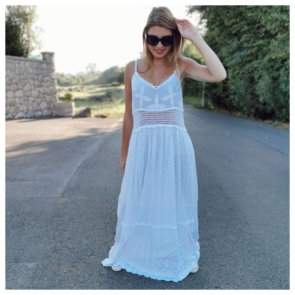 Vestido Combinado NAZARET Blanco Heve Vestido Combinado NAZARET Blanco Heve
