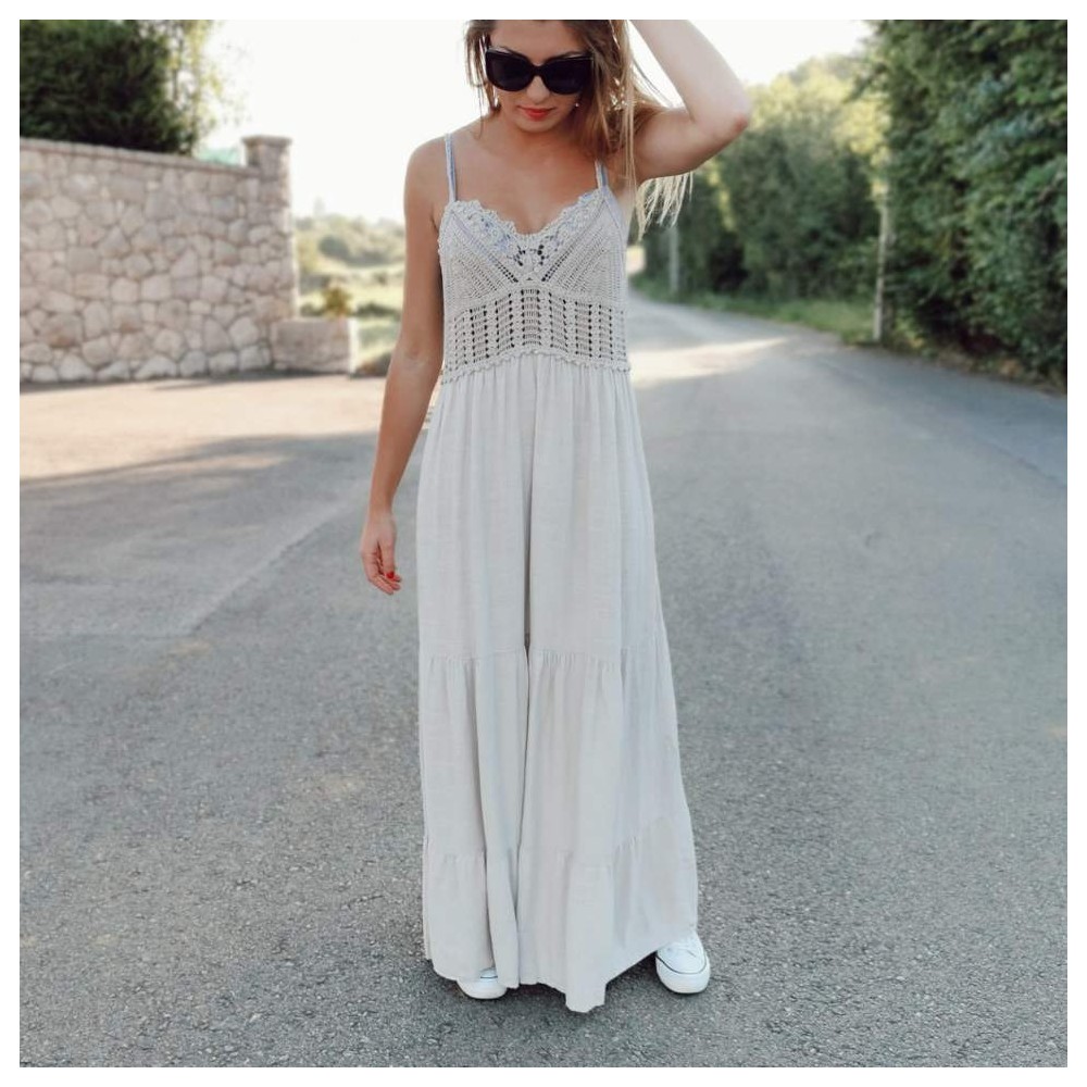 Vestido Crochet LYA Beige Heve Vestido Crochet LYA Beige Heve