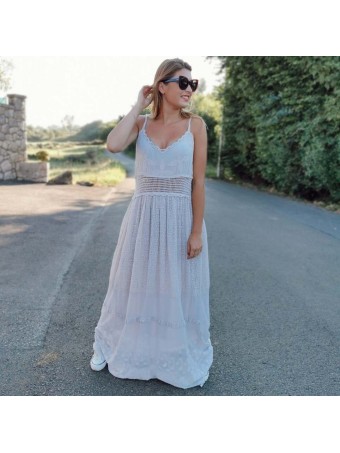 Vestido Combinado NAZARET Beige Heve Vestido Combinado NAZARET Beige Heve