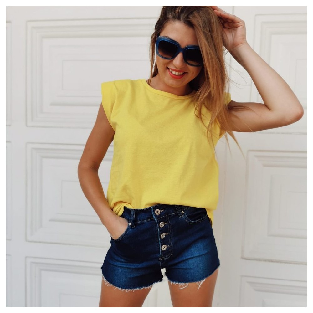 Camiseta Hombreras ALIVE Amarillo Heve Camiseta Hombreras ALIVE Amarillo Heve