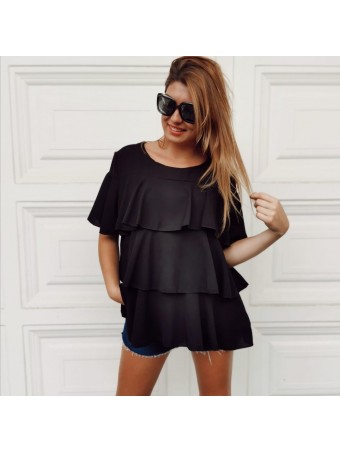 Blusa Volantes MARIOLA Negro Heve Blusa Volantes MARIOLA Negro Heve