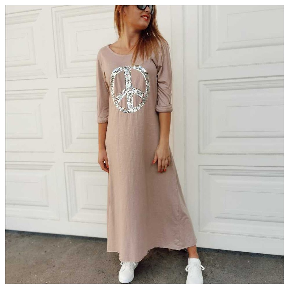 Vestido Algodón WANDA Nude Heve Vestido Algodón WANDA Nude Heve