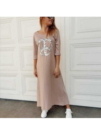 Vestido Algodón WANDA Nude Heve Vestido Algodón WANDA Nude Heve