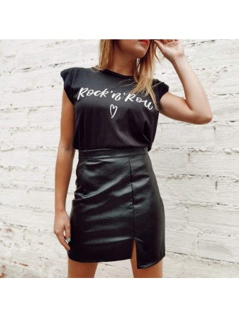 Falda Polipiel QUINN Negro Heve Falda Polipiel QUINN Negro Heve