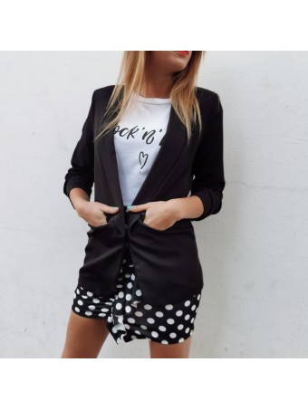 Blazer Fruncida MELANIA Negro Heve Blazer Fruncida MELANIA Negro Heve