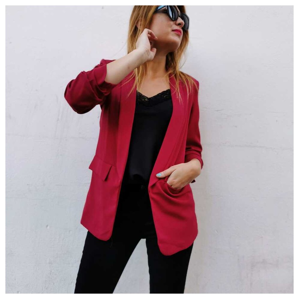 Blazer Fruncida MELANIA Burdeos Heve Blazer Fruncida MELANIA Burdeos Heve