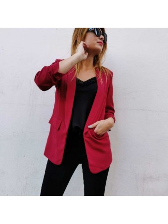 Blazer Fruncida MELANIA Burdeos Heve Blazer Fruncida MELANIA Burdeos Heve