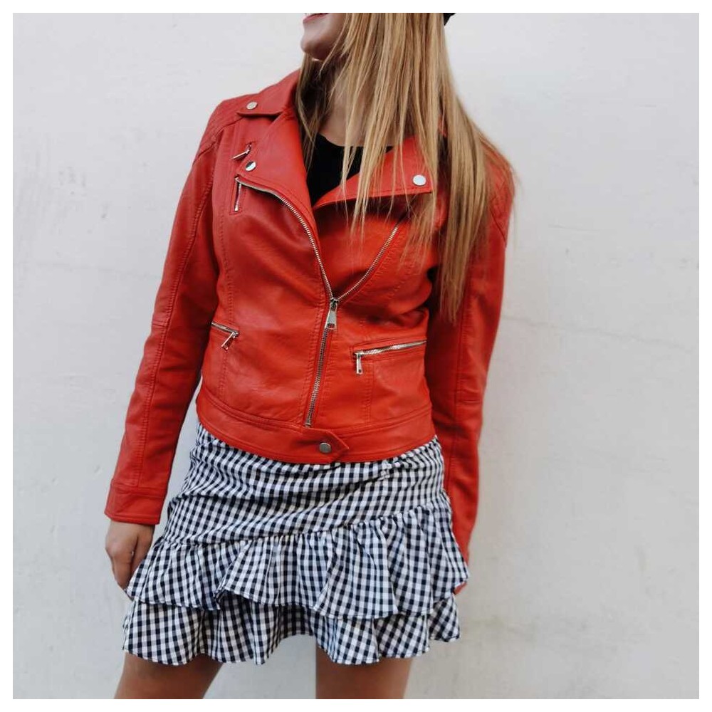Cazadora Biker HAWK Rojo Heve Cazadora Biker HAWK Rojo Heve