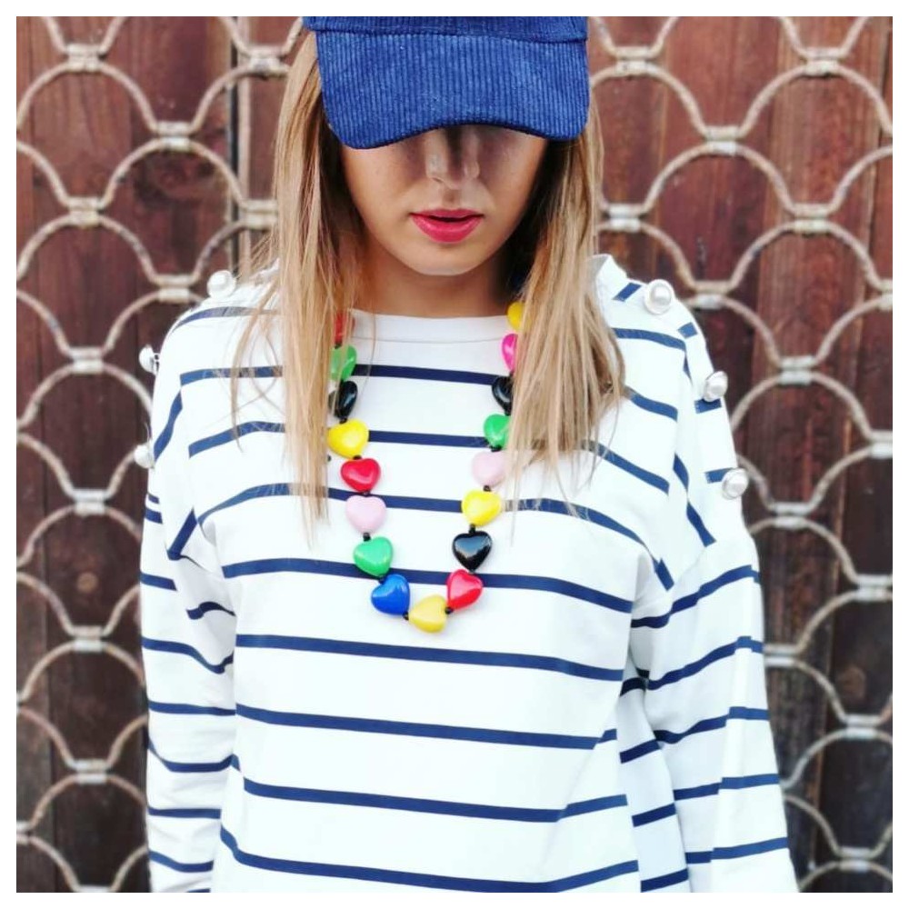 Collar Corazones Multicolor Heve Collar Corazones Multicolor Heve