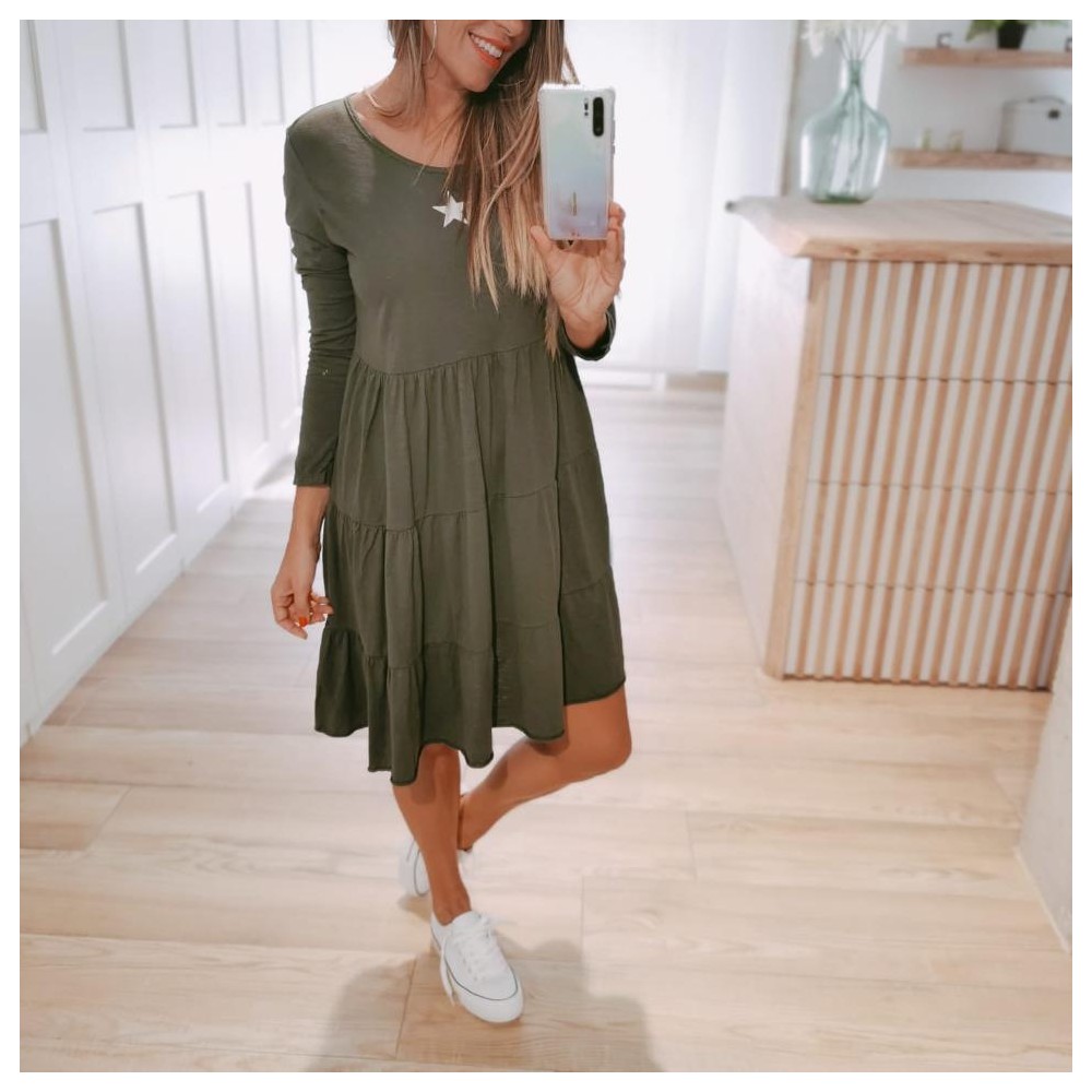 Vestido Ondas LUGANO Verde Heve Vestido Ondas LUGANO Verde Heve