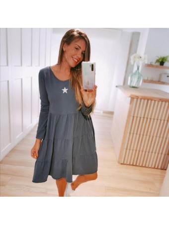 Vestido Ondas LUGANO Azul Heve Vestido Ondas LUGANO Azul Heve