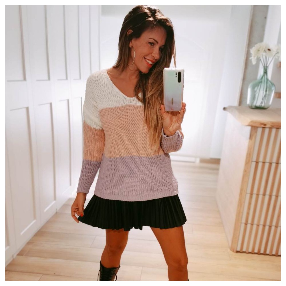 Jersey Franjas ROMILLY Blanco Heve Jersey Franjas ROMILLY Blanco Heve
