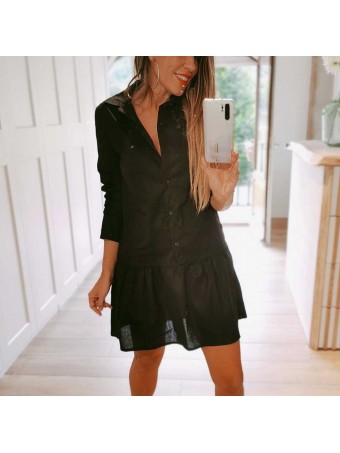 Vestido Camisero KOBO Negro Heve Vestido Camisero KOBO Negro Heve