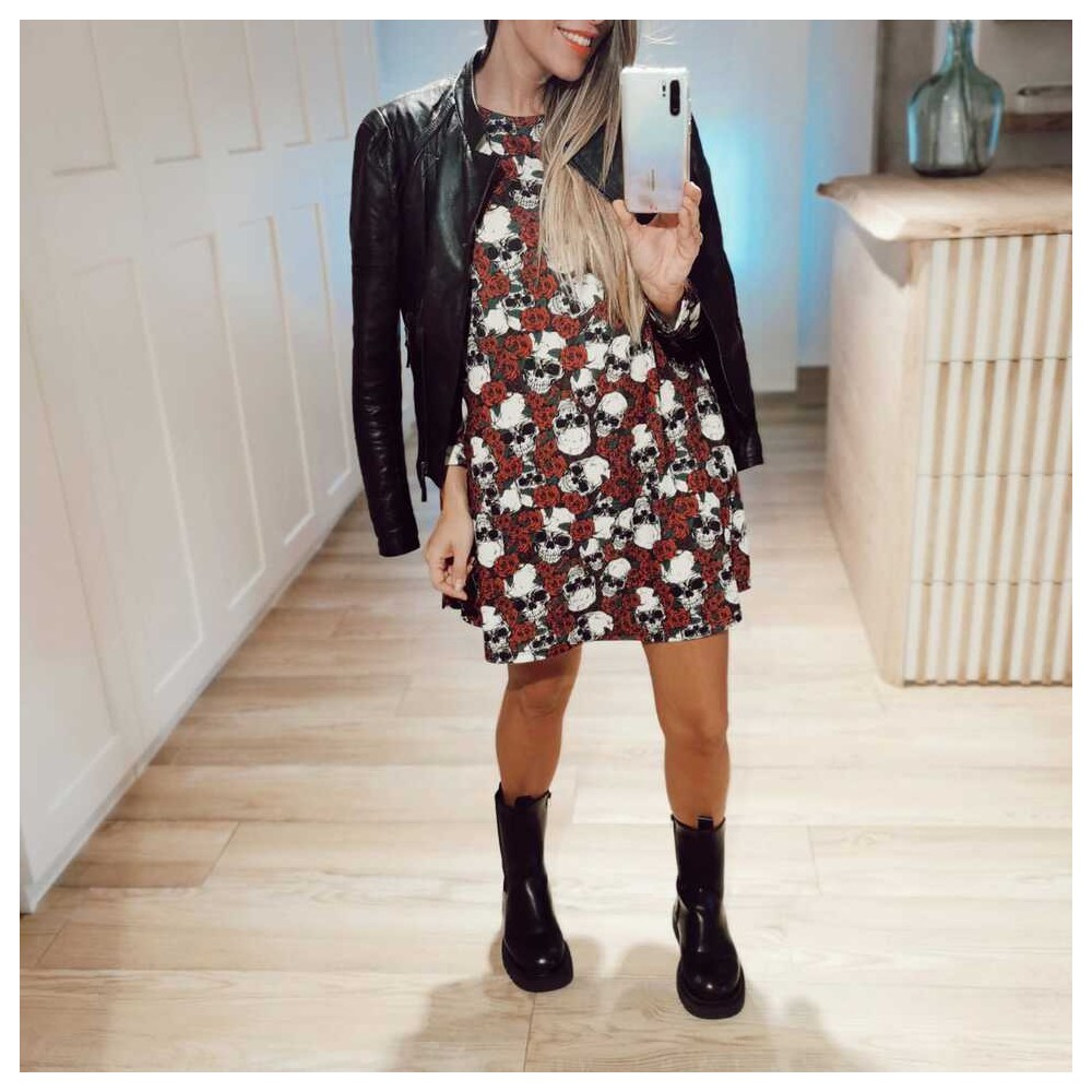 Vestido Evasé Calaveras BANNY Heve Vestido Evasé Calaveras BANNY Heve