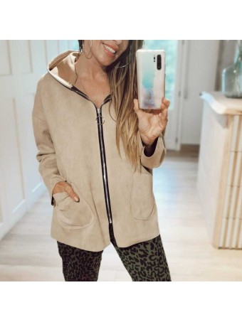 Cazadora Antelina TEAGAN Beige Heve Cazadora Antelina TEAGAN Beige Heve