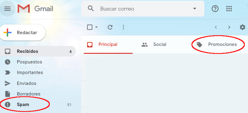 Bandejas de correo en Gmail